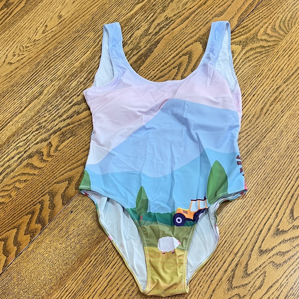 One Piece swimsuit with Farm Print S